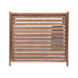 LIAPDG Air Conditioner Fence Screen, Freestanding AC Unit Fence Wooden AC Covers for Outside for Trash Cans, Garden Fences 39.37 x 16.93 x 37.01 Inch Brown