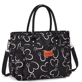 Lunch Bag for Women, Insulated Lunch Box for Work, Large Leakproof Cooler Purse with Side Pockets & Removable Shoulder Strap Women's Lunch Tote Bag for Picnic Work Beach Cute Lunch Bags (Heart)