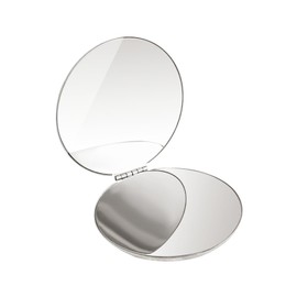 Espejo de Bolsillo de Doble Cara Plegable de Acero Inoxidable Pequeo Monedero Espejo Porttil Compacto de Viaje para Paquete de Viaje (Redondo)        
