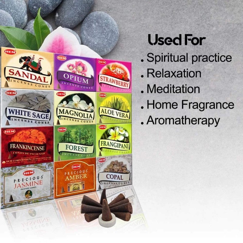HEM 12 Assorted Boxes of HEM Incense Cones | Natural