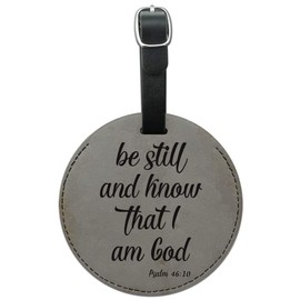 Be Still and Know That I am God Round Leather Luggage Card ID Tag