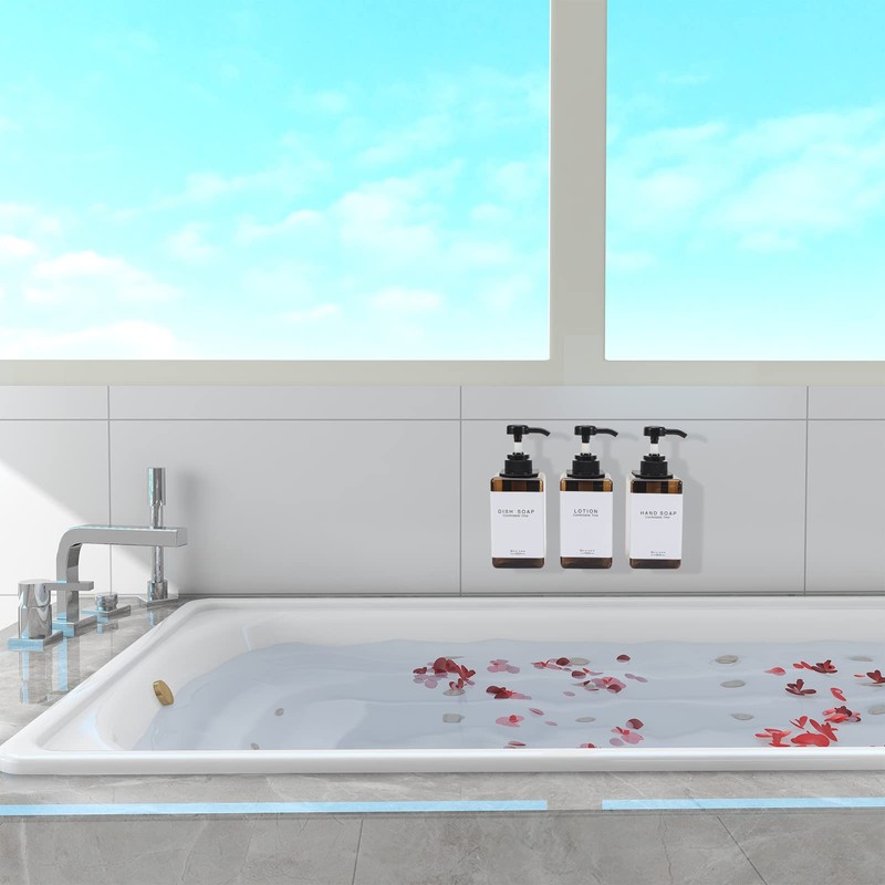 GOYISEE Shampoo and Conditioner Dispenser for Shower Wall 3 Chamber