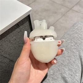 QYFZXLV [Glow in The Dark] for Airpods Pro Cover,Funny 3D Heart Pattern Design for Women Men,Soft Silicone Earphone Protective Case for AirPods 1 or 2 (for airpods 1 or 2)