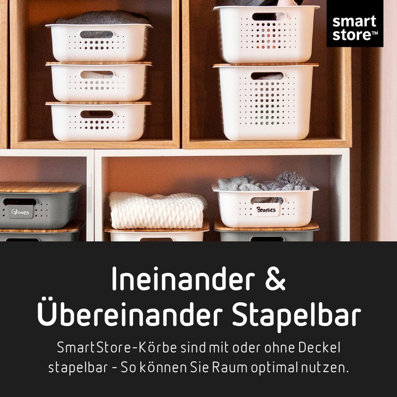 SmartStore 10 L Recycled Plastic Storage Basket with Handles -