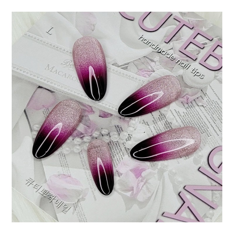 Magnetic gradient handmade nail tip - Stiletto M / 마그네틱