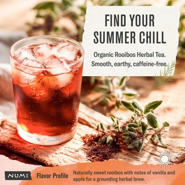 Numi Organic Tea Rooibos, 18 Count (Pack of 3) Box of Tea Bags (Packaging May Vary)