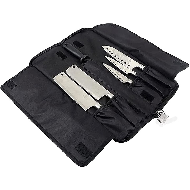 Qchengsan Chef Knife Roll Bag, Heavy Duty Oxford Knife Bag,