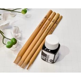 Calligraphy Pen Qalam Kalam Pen Set Kit for Arabic, Farsi, Hebrew, Kurdish and Urdu 4 pens with 30 ml Black Blue Purple ink and a premium quality (Rich Black)