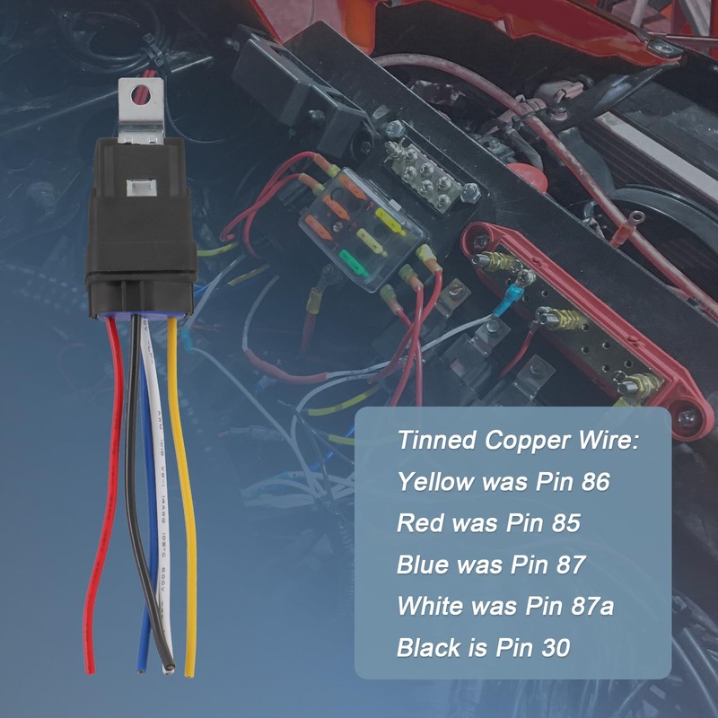 4 Pack 12V DC Waterproof Relay and Harness 40/30 AMP