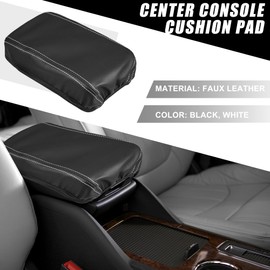 X AUTOHAUX Car Center Console Armrest Cushion Soft Pad Arm Rest Cover Support for Toyota Corolla Cross 2022 2023 Faux Leather Black White Stitches