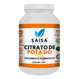Citrato De Potasio Puro Con 1 kg en polvo  Suplemento Alimenticio  Alta Biodisponibilidad  Sin Sabor Saisa Herbal  Ayuda A Prevenir Clculos Renales,  
