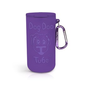 Dog Doo Tube Reusable Poop Bag Holder for Dog Walkers – Carries Used Bags, Tight-Fitting Lid Keeps in Odors – Pet Waste Carrier, Attachable to Leash, Harness, or Waist (XLarge, Purple)