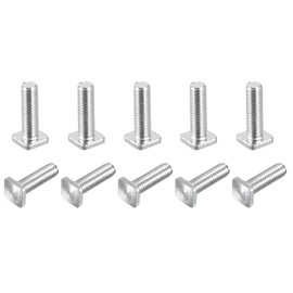 uxcell Square Head Bolt, 10pcs M6x20mm Fully Thread Carbon Steel Grade 4.8 Square Machine Screws