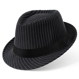 BABEYOND Straw Trilby Fedora Hat for Men-1920s Felt Panama Hat Short Brim Summer Cap with Ribbon