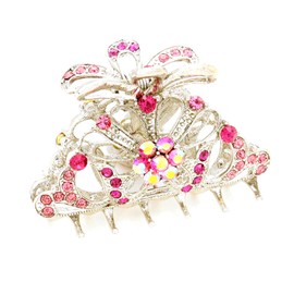 Fashion Glass Crystal Flower Hair Claw Clip for Women / AZHAHC175-ASP