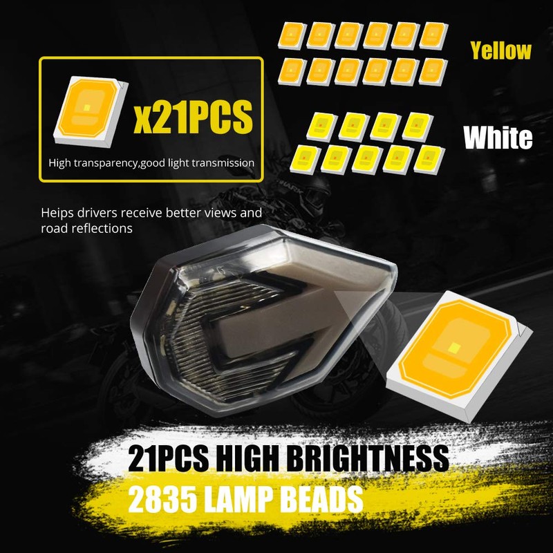 HENLIX Motorcycle Turn Signal LED Lights 21 SMD LEDs Arrow