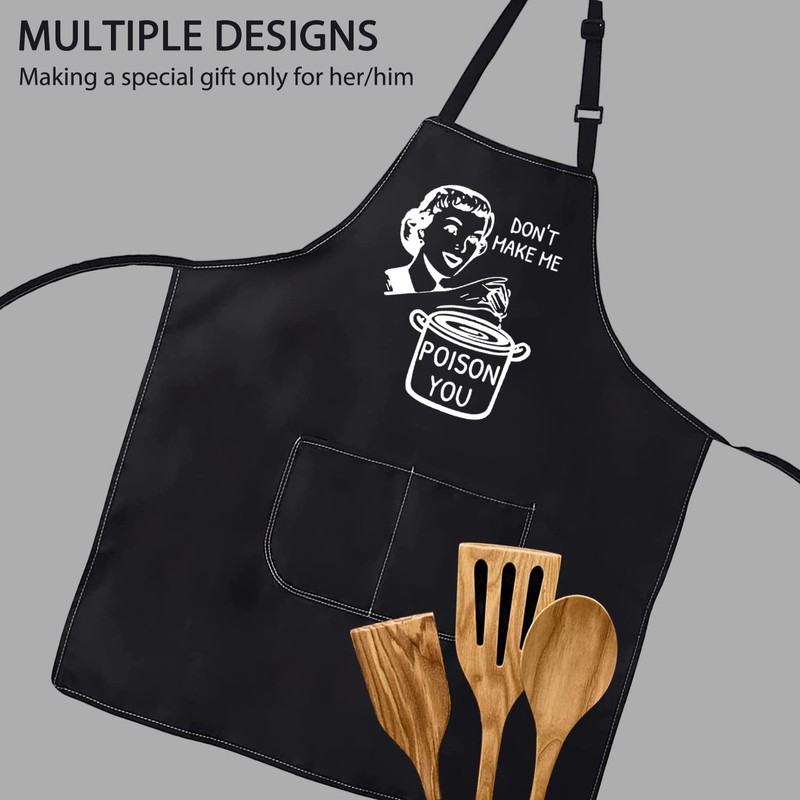POFULL Funny Hostess Apron Don't Make me Poison You Apron