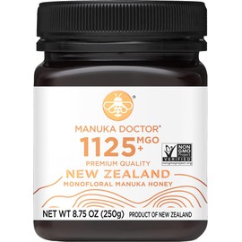 Manuka Doctor MANUKA DOCTOR - MGO 1125+ Manuka Honey Monofloral, 100% Pure New Zealand Honey. Certified. Guaranteed. RAW. Non-GMO (8.75 oz)