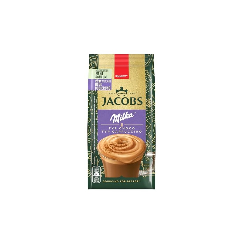 Jacobs Type Cappuccino Choco Milka, Beverage Powder with Soluble Bean