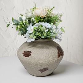 Uguisu Farmhouse vase for Home Decor. Ceramic vase, Vintage Style, Suitable for Table Decoration. Pottery Shop Decoration Gray-Brown (Small)