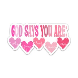 God Say You are Loved Unique Chosen Sticker Positive Christian Bible Verse Sticker Jesus Faith Mental Health Affirmations Waterproof Vinyl Stickers for Water Bottle Journal Gifts for Prayers Adults