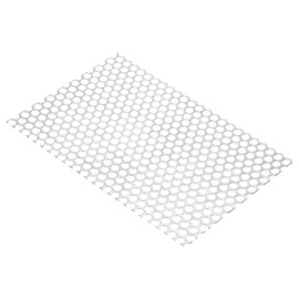 PATIKIL 11.8" L x 7.9" W Perforated Metal Sheets, 18Ga 0.39" Hole 304 Stainless Steel Mesh Stagger Expanded Perforated Metal Plate for Ventilation Filtration