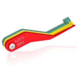 DITKOK 9-Piece Metal Brake Pad Gauge Set, Brake Gauge Measure Tool to Quickly Measure Brake Pad Wear, Brake Pad Thickness Gauge for Most Cars, Easy to Read Color Coded - 2mm to 12mm