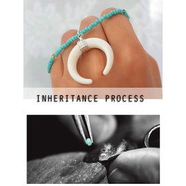 Fashband Crescent Moon Pendant Turquoise Double Horn Boho Gift Hawaiian Beach Summer Jewelry for Women Girls, Unit size, Metal, Turquoise