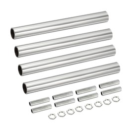 MECCANIXITY Threaded Extension Rod, 3.94" Lamp Pipe with Connector Light Fixture Parts for Pendant Light Island Lighting Chandeliers Stems, Silver 4 Set