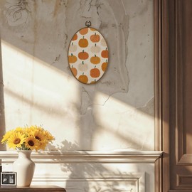 LKETW Vintage Fall Pumpkin Oval Wall Art Decor, Farmhouse Autumn Pumpkin Oval Canvas Hanging Decor, Rustic Fall Thanksgiving Decorations for Home Bedroom Living Room, 8.6x11.4 Inch