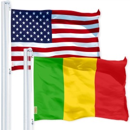 UD_G128 Combo Pack: USA American Flag 3x5 Ft 150D Printed Stars & Mali Flag 3x5 Ft 150D Printed