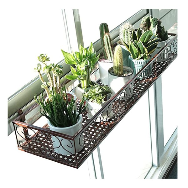 AnRui Patio Railing Shelf Plant Pots Holder,Balcoy Flower Pot Stand