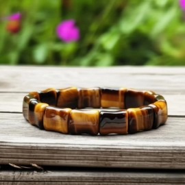 Unbranded Natural Tiger's Eye Stone Beads Brown Gemstone Protection Stretch Bracelet Gift