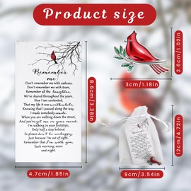 20Pcs Cardinal Sign Pins Gifts Set, Celebration of Life Funeral Favors-Include Bird Funeral Pocket Token Red Cardinal Pin&Organza Bags&Remember Me Poem Cards, Cardinal Charms Funeral Favors for Guest