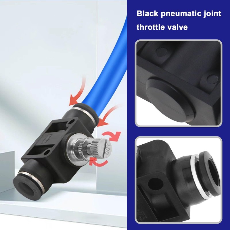 Micro Traders 5pcs 8mm Tube OD Air Flow Control Valve