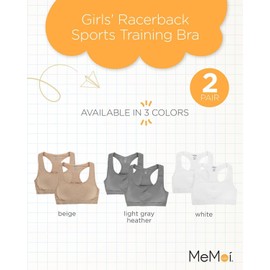 MeMoi 2 Pack Racerback Sports Training Bra White S-10