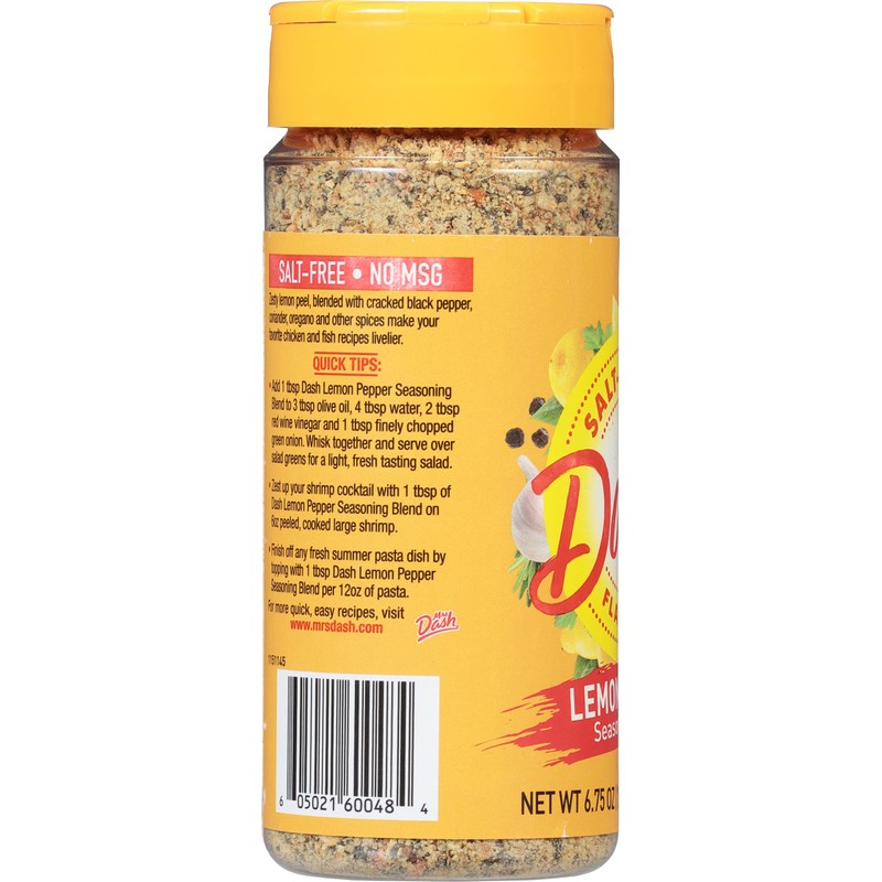 Dash Salt-Free Seasoning Blend, Lemon Pepper, 6.75 Ounce