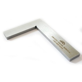 KINEX Lock Angle (150 x 100 mm) - L-shaped Ruler Made of Solid Tool Steel - Class 1 According to DIN 875 - 0.018 mm Right Angle - Silver
