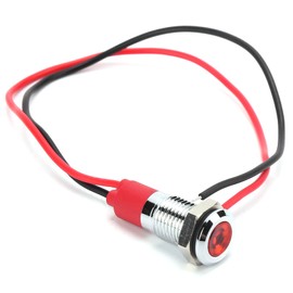 8mm LED Waterproof Indicator Pre-Wired Lamp Indicator Flashing Light with Wire Cable Red 3V 5-6V 12V 24V 220V