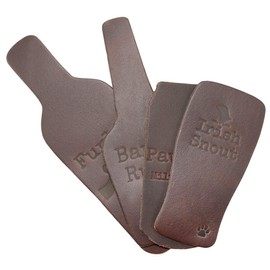 Hide & Drink, Thick Leather Coasters, Set of 4 / Drinking Figures/Stain/Furniture Protection/Home Decor/Bar/Office/Kitchen, Handmade :: Bourbon Brown