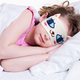 4 Pieces Cat Dog Sleeping Mask Funny Animal Sleep Eye Mask Blindfold for Kids Adults with Adjustable Strap Soft Cute Eyeshade Cover for Blocking Out Lights Sweet Sleep Travel Relax, Nap, Meditation