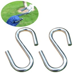 Calayu Pack of 2 Stainless Steel S-Hooks Heavy Duty S-shaped Hooks Ultra Thick Hammocks S-Hooks Swing Seat Hooks for Outdoor Hammocks