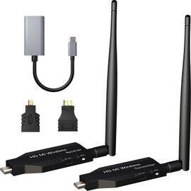 Wireless HDMI Transmitter and Receiver 2025 Upgraded 165FT/50M, HDMI Wireless Plug & Play, 4K Decoding 1080P@60Hz, Ultra-Low Latency, Suitable for Meetings, Home, Outdoor and More