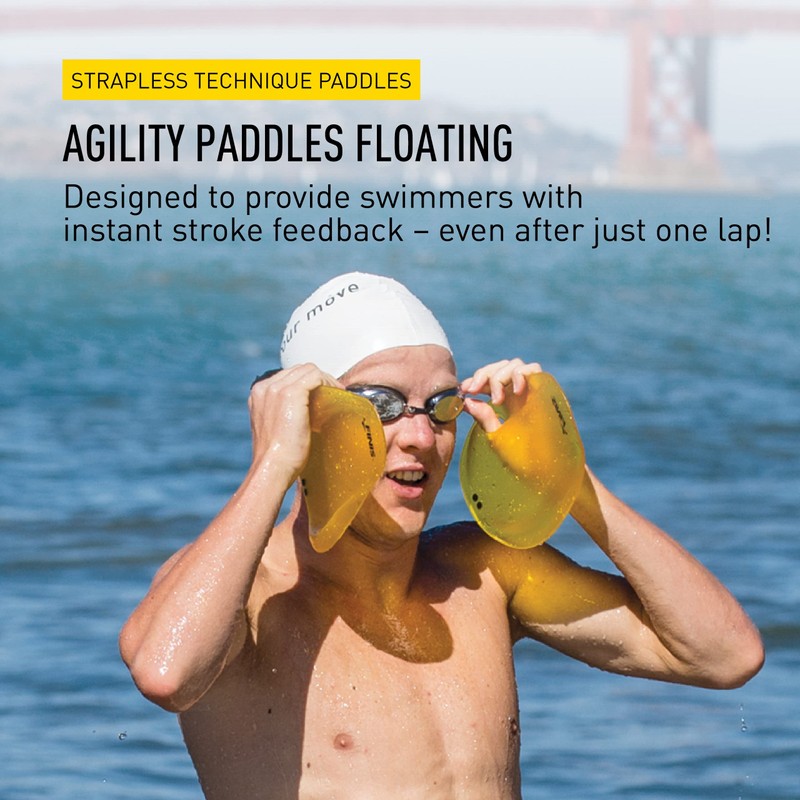 FINIS Unisex Agility Paddle Floating Medium, Yellow, M UK