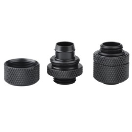 Ticfox Pack of 2 Water Cooling PC, G1/4 Brass Thread Water Cooling Fitting, for Water Cooling Systems of Desktop Computers (Black)