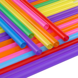 YAOSHENG 200 Pack Smoothie Straws, 10.24 Inches Straws Disposable, Drinking Straws Disposable in Assorted Bright Colors ﻿ (200)