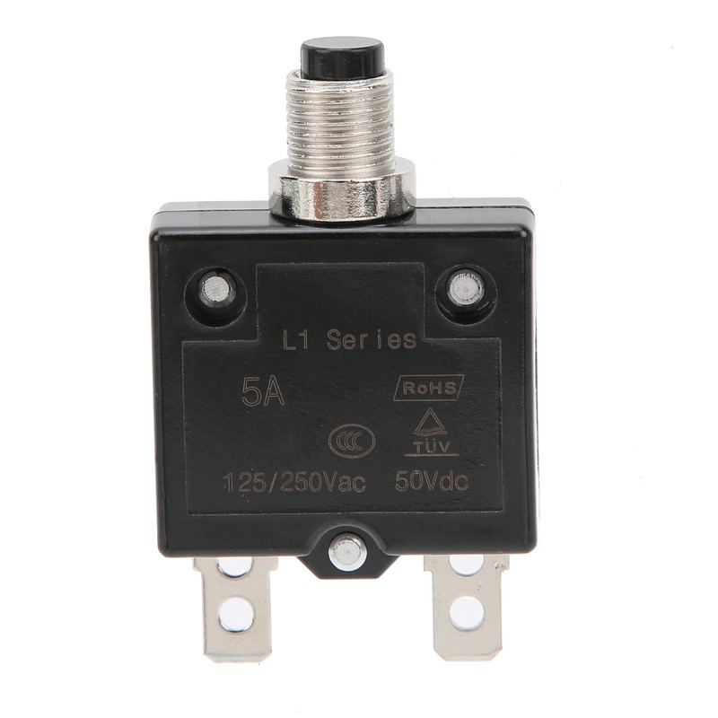 5A Thermal Circuit Breaker with Quick Connect Terminals Waterproof Cap