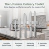 Silver Kitchen Knife Set of 5 - Satin Finish Blade