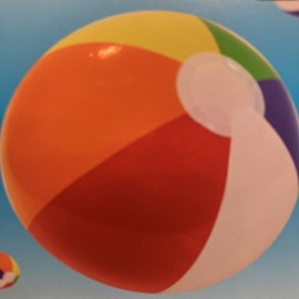 KANGAROO 12" Inch Inflatable Pool Party Toy Rainbow Beach Ball for Fun In Water