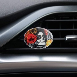 Dia de los Muertos Day of the Dead Woman Tattoo Car Air Freshener Vent Clip